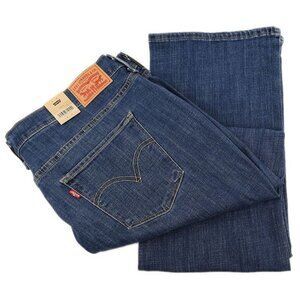 Levis Women's Blue Denim Hypersoft Classic Bootcut Stretch Jeans 18M